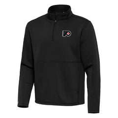Philadelphia Flyers Antigua Twist Quarter-Zip Pullover Jacket Black