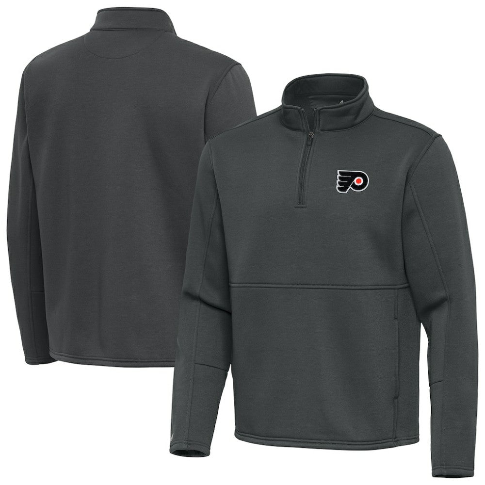 Philadelphia Flyers Antigua Twist Quarter-Zip Pullover Jacket Pewter