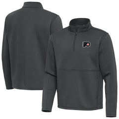 Philadelphia Flyers Antigua Twist Quarter-Zip Pullover Jacket Pewter