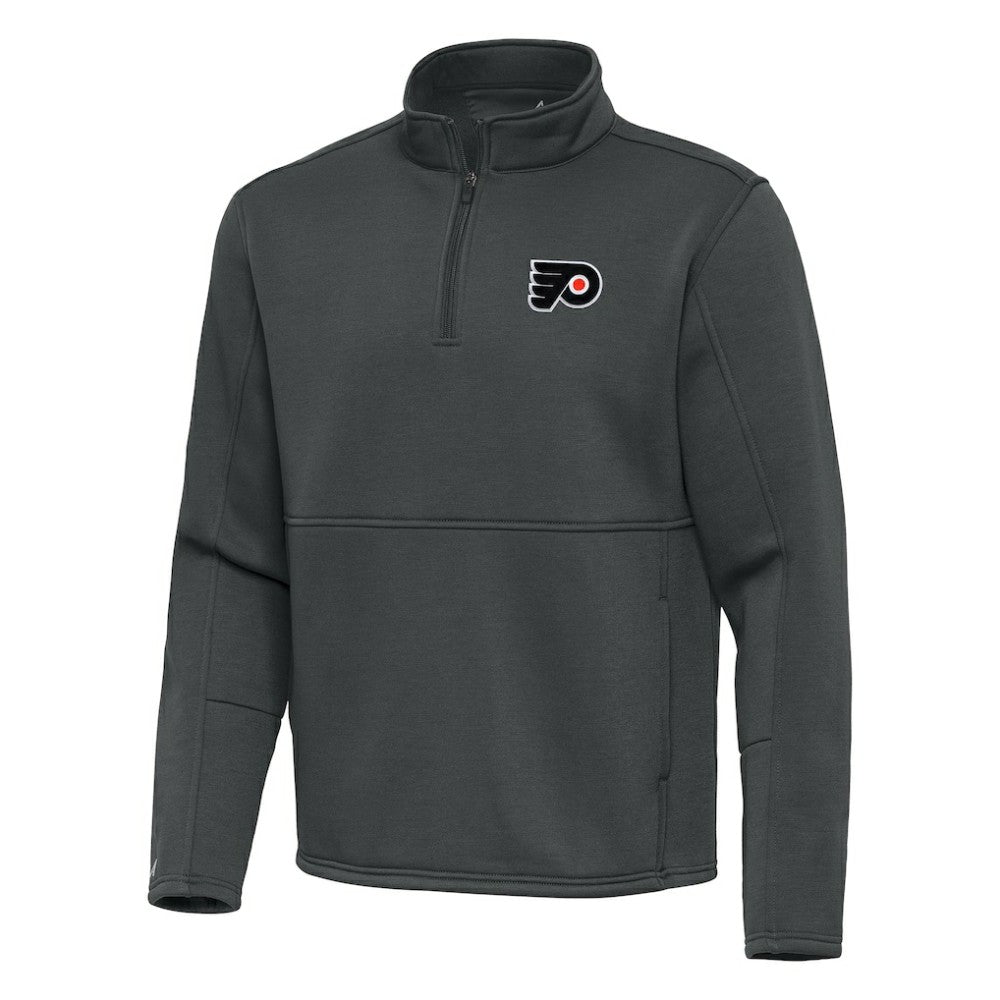 Philadelphia Flyers Antigua Twist Quarter-Zip Pullover Jacket Pewter
