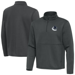 Vancouver Canucks Antigua Twist Quarter-Zip Pullover Jacket Pewter