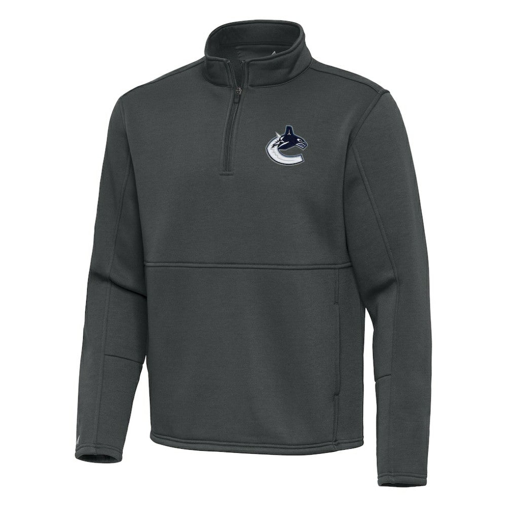 Vancouver Canucks Antigua Twist Quarter-Zip Pullover Jacket Pewter