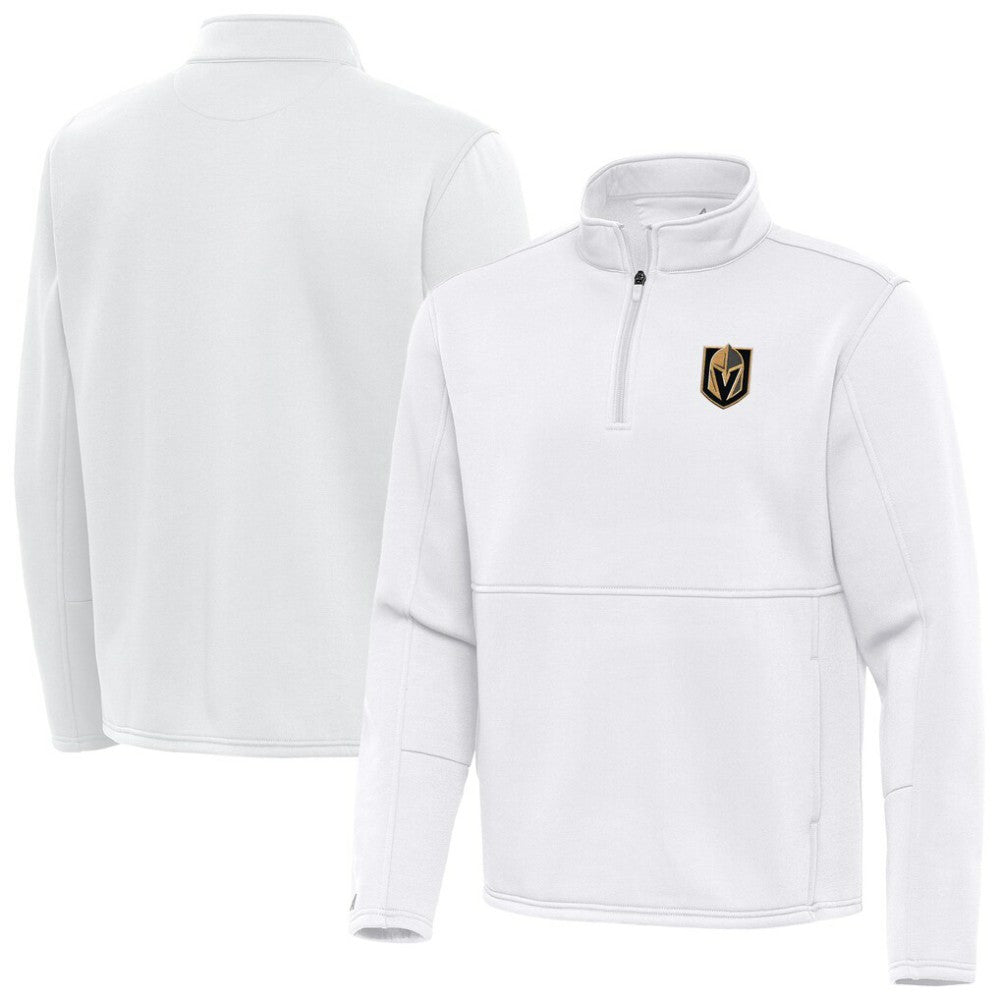 Vegas Golden Knights Antigua Twist Quarter-Zip Pullover Jacket White