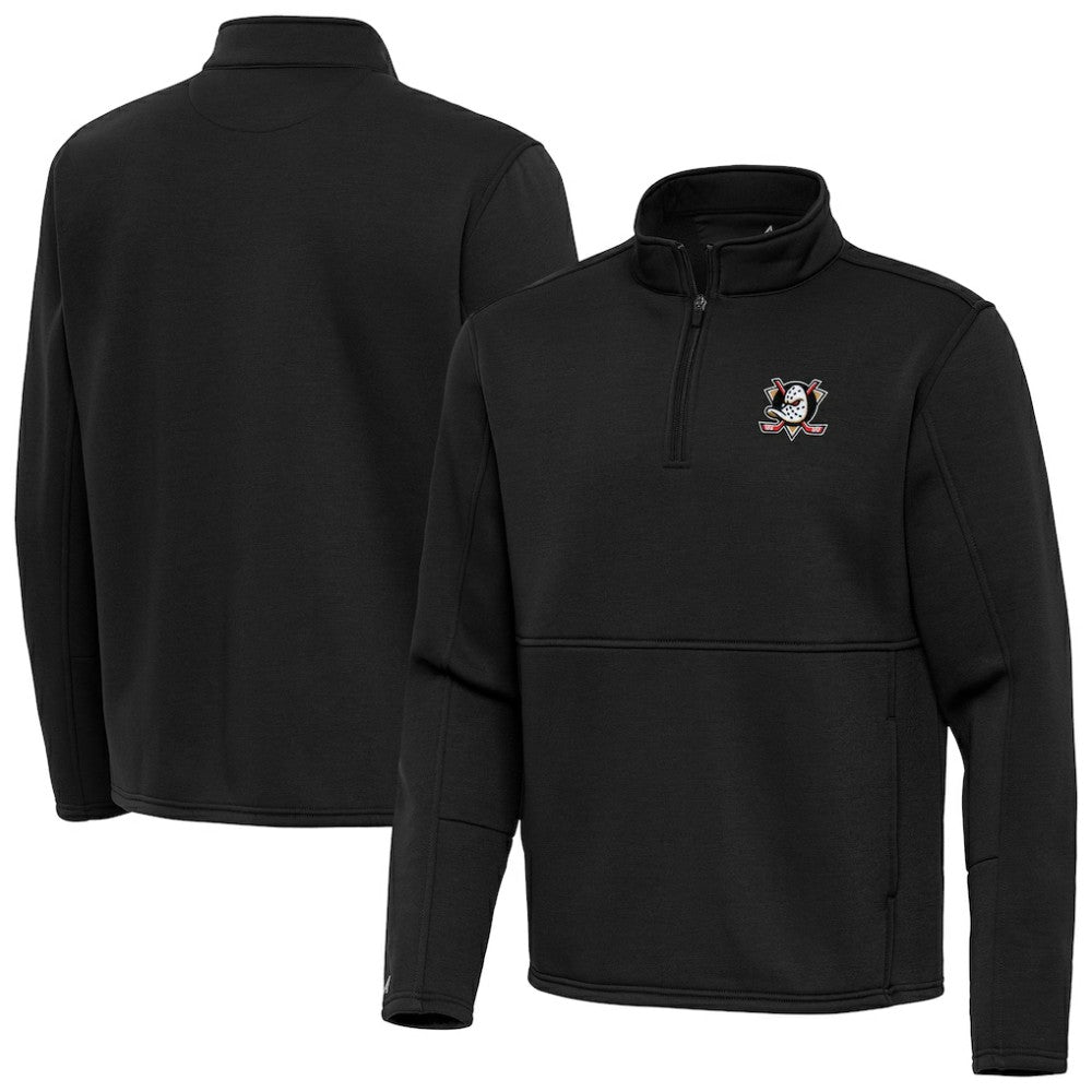 Anaheim Ducks Antigua Twist Quarter-Zip Pullover Jacket Black
