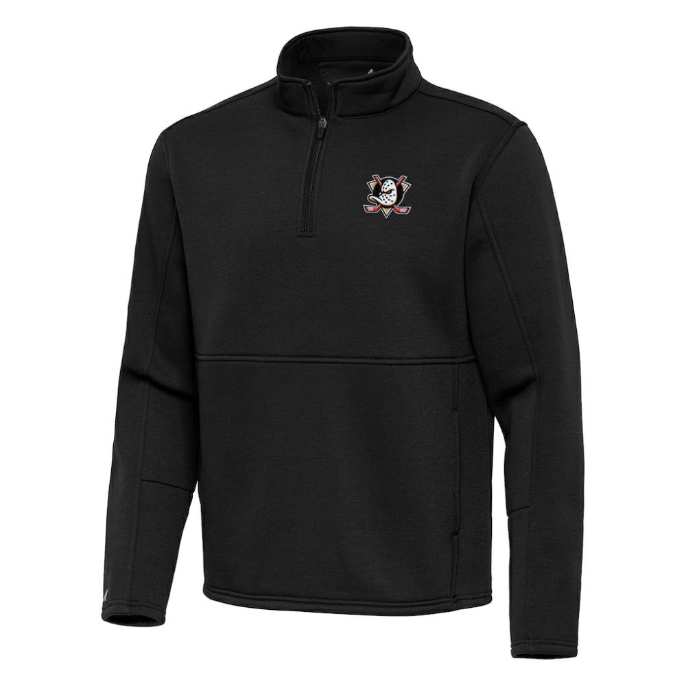 Anaheim Ducks Antigua Twist Quarter-Zip Pullover Jacket Black