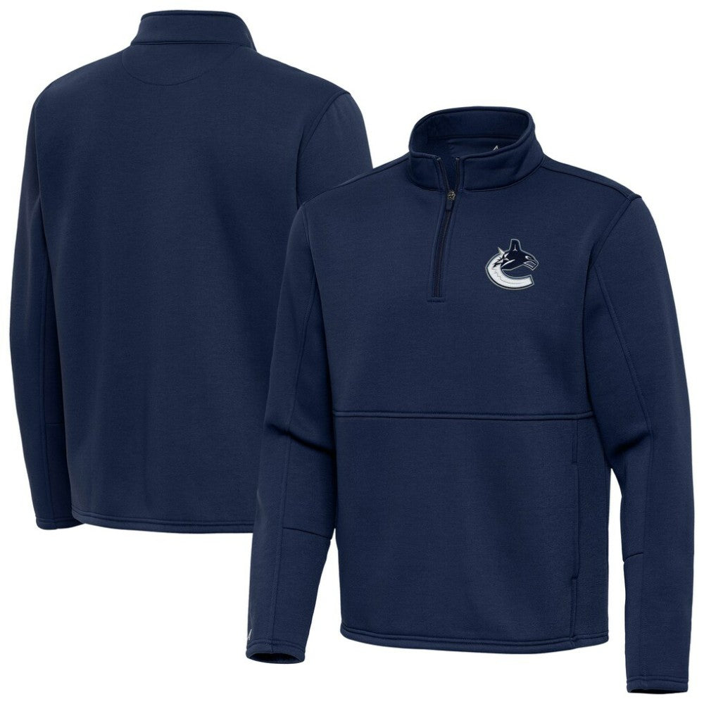 Vancouver Canucks Antigua Twist Quarter-Zip Pullover Jacket Blue