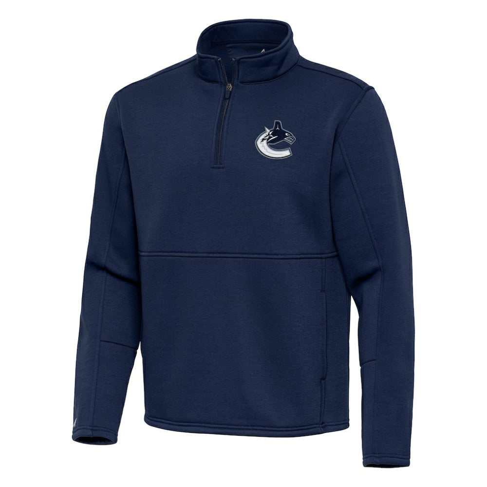 Vancouver Canucks Antigua Twist Quarter-Zip Pullover Jacket Blue