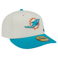 Miami Dolphins New Era Tonal Floral 59FIFTY Fitted Hat - Cream/Aqua on sale