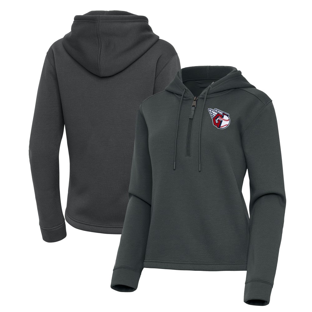 Cleveland Guardians Antigua Women's Contemporary Quarter-Zip Hoodie - Pewter