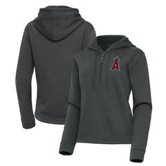 Los Angeles Angels Antigua Women's Contemporary Quarter-Zip Hoodie - Pewter