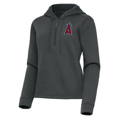 Los Angeles Angels Antigua Women's Contemporary Quarter-Zip Hoodie - Pewter