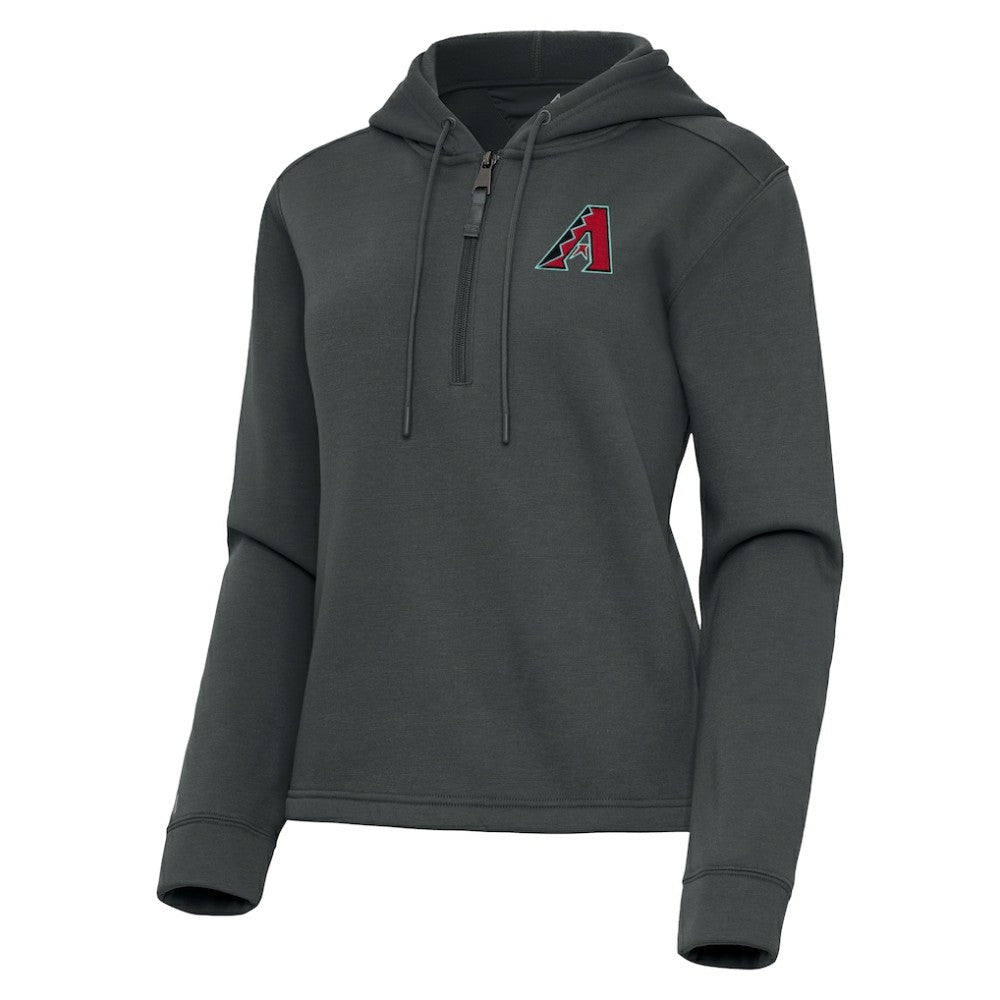 Arizona Diamondbacks Antigua Women's Contemporary Quarter-Zip Hoodie - Pewter