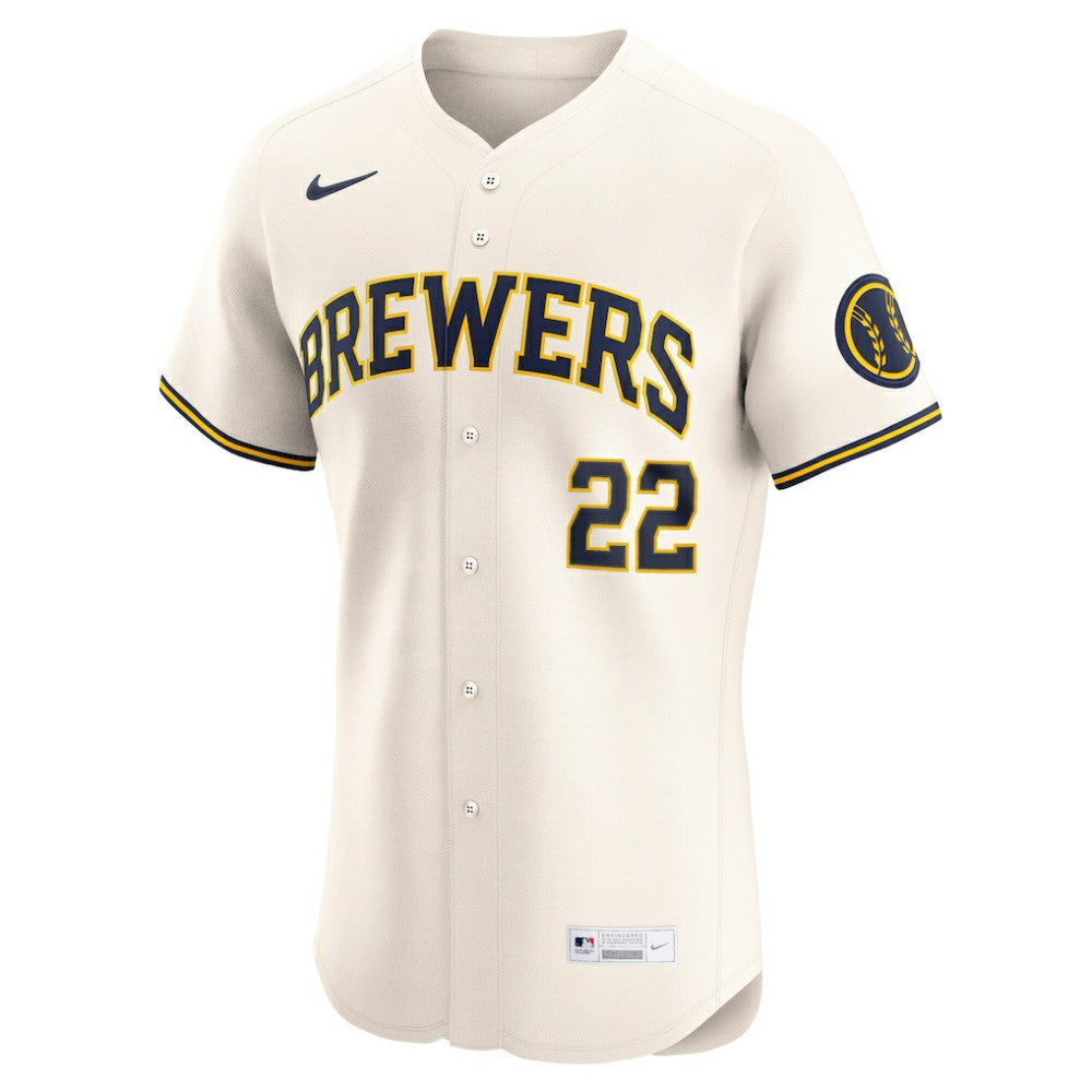 Christian Yelich Milwaukee Brewers Home Elite Player Jersey - Cream | Nike
