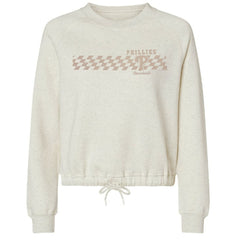 Philadelphia Phillies Soft as a Grape Women's Tonal Checkered Sweatshirt - Natural