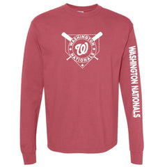 Washington Nationals Soft as a Grape Women's Pigment Dye Long Sleeve T-Shirt - Red
