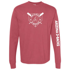 Arizona Diamondbacks Soft as a Grape Women's Pigment Dye Long Sleeve T-Shirt - Red
