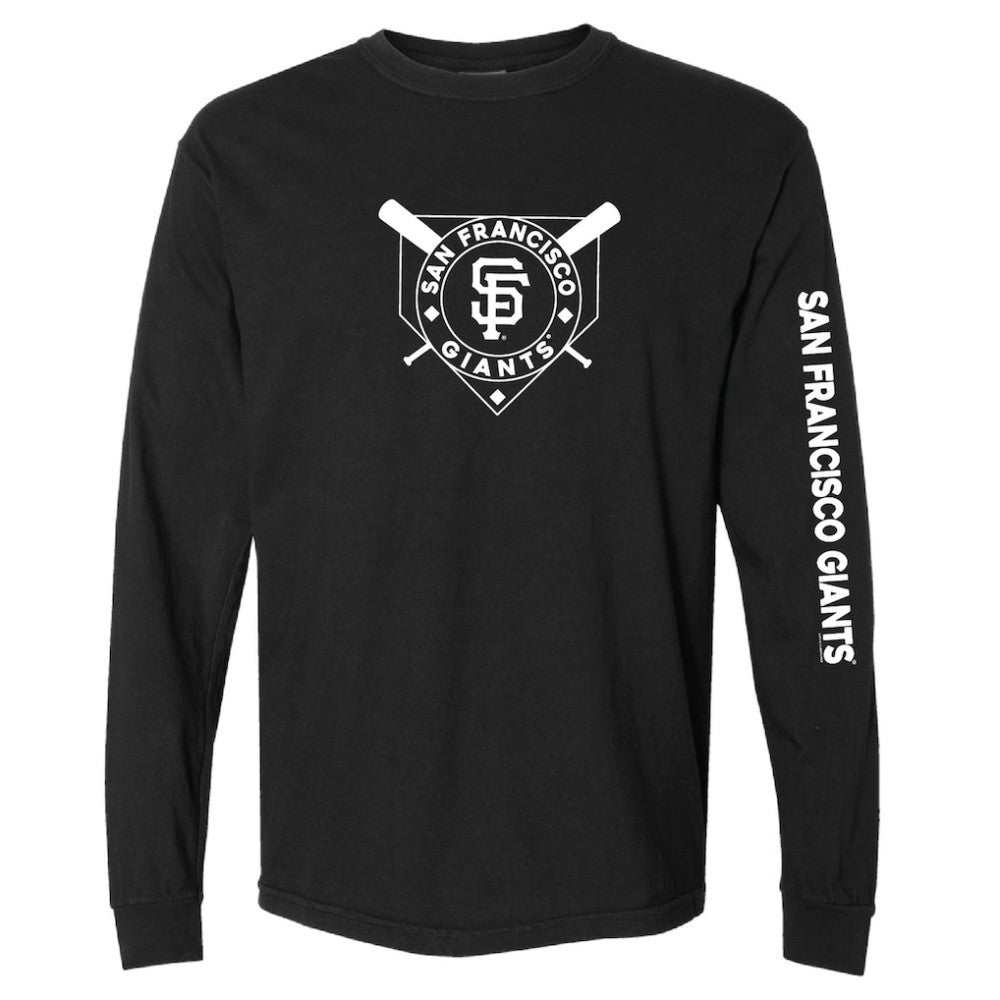 San Francisco Giants Soft as a Grape Women's Pigment Dye Long Sleeve T-Shirt - Black