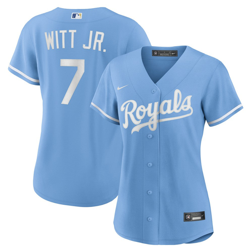 Bobby Witt Jr. Kansas City Royals Women's Alternate Replica Player Jersey - Light Blue | Nike