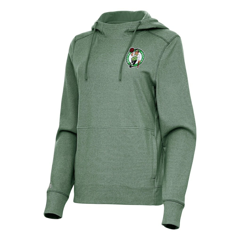 Boston Celtics Antigua Women's Justice Pullover Hoodie - Heather Kelly Green on sale