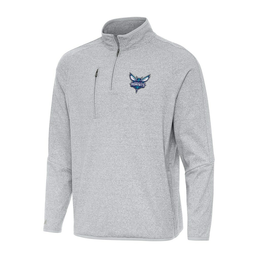 Charlotte Hornets Antigua Certain Quarter-Zip Tri-Blend Sweatshirt - Heather Gray shop
