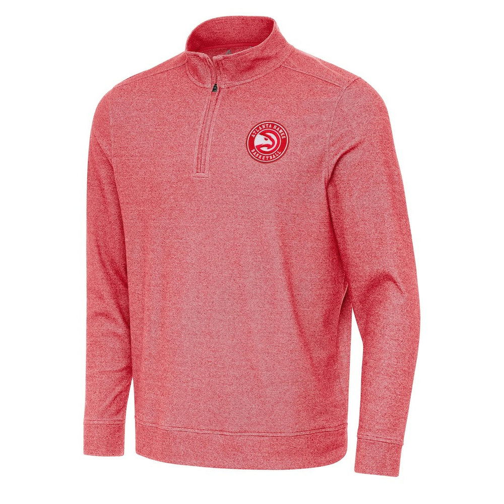 Atlanta Hawks Antigua Subtle Quarter-Zip Sweatshirt - Heather Red outlet