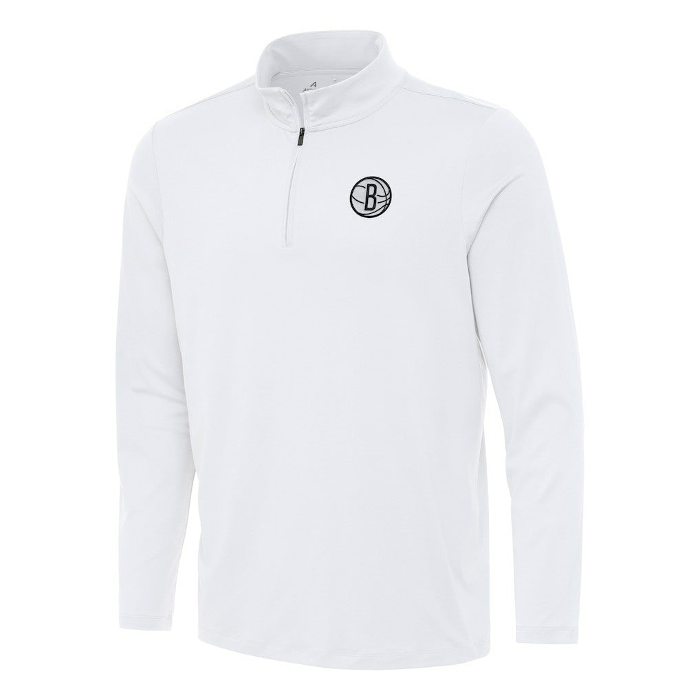 Brooklyn Nets Antigua Reprocess Quarter-Zip Top - White online