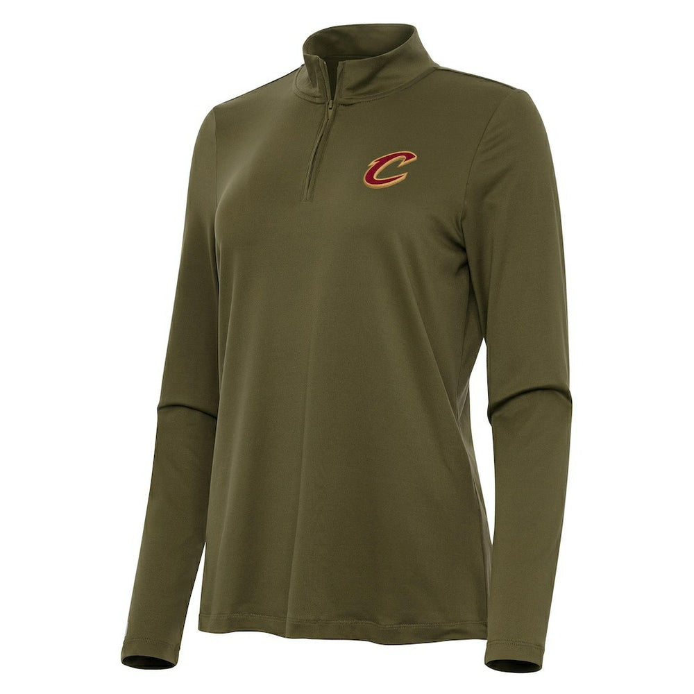 Cleveland Cavaliers Antigua Women's Reprocess Quarter-Zip Top sale - Olive outlet