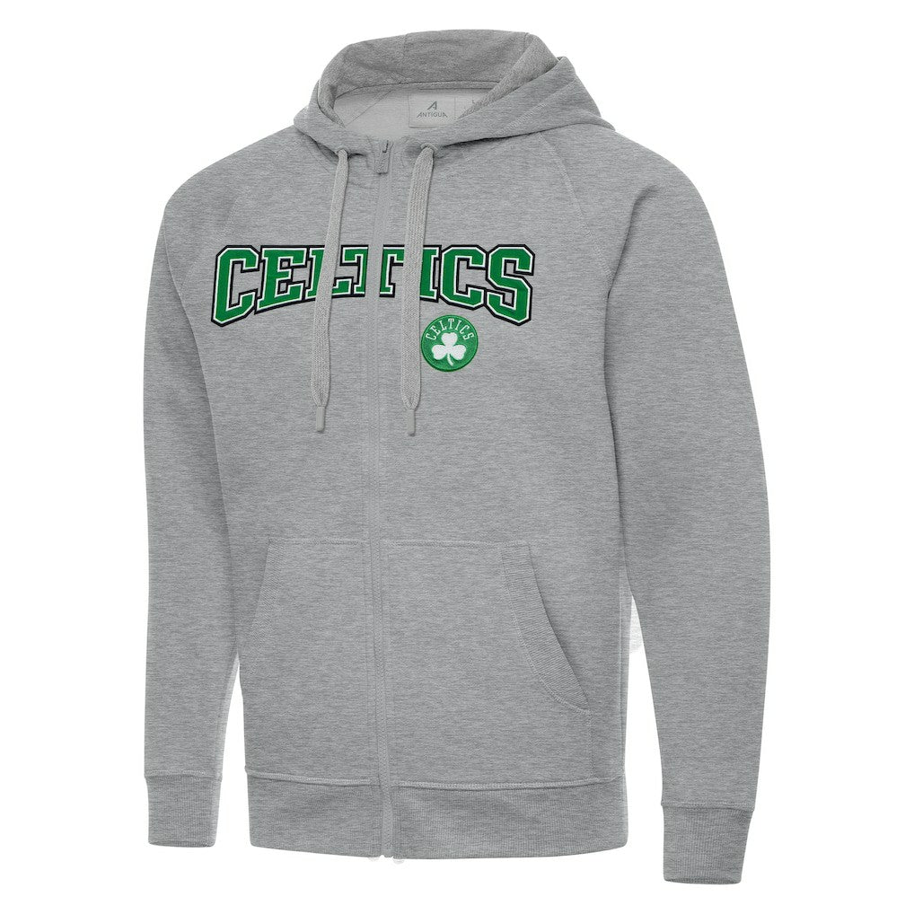 Boston Celtics Antigua Big & Tall Victory Full-Zip Hoodie Jacket - Heather Gray on sale