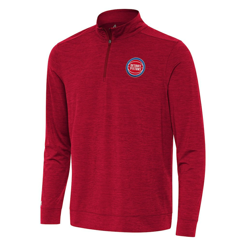 Detroit Pistons Antigua Bright Quarter-Zip Top sale - Heather Red on sale