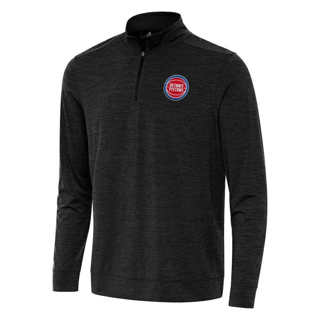 Detroit Pistons Antigua Bright Quarter-Zip Top sale - Heather Black outlet
