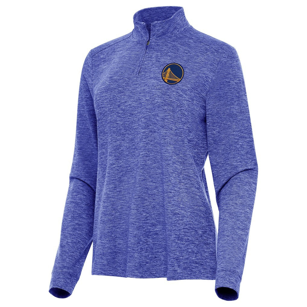 Golden State Warriors Antigua Women's Mentor Quarter-Zip Mock Long Sleeve Top sale - Heather Royal shop