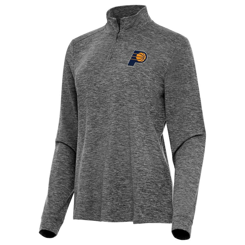 Indiana Pacers Antigua Women's Mentor Quarter-Zip Mock Long Sleeve Top - Heather Black online