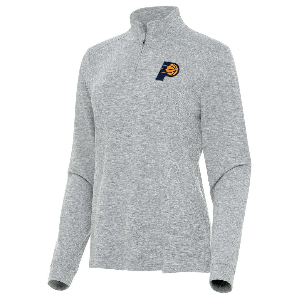 Indiana Pacers Antigua Women's Mentor Quarter-Zip Mock Long Sleeve Top - Heather Gray discount