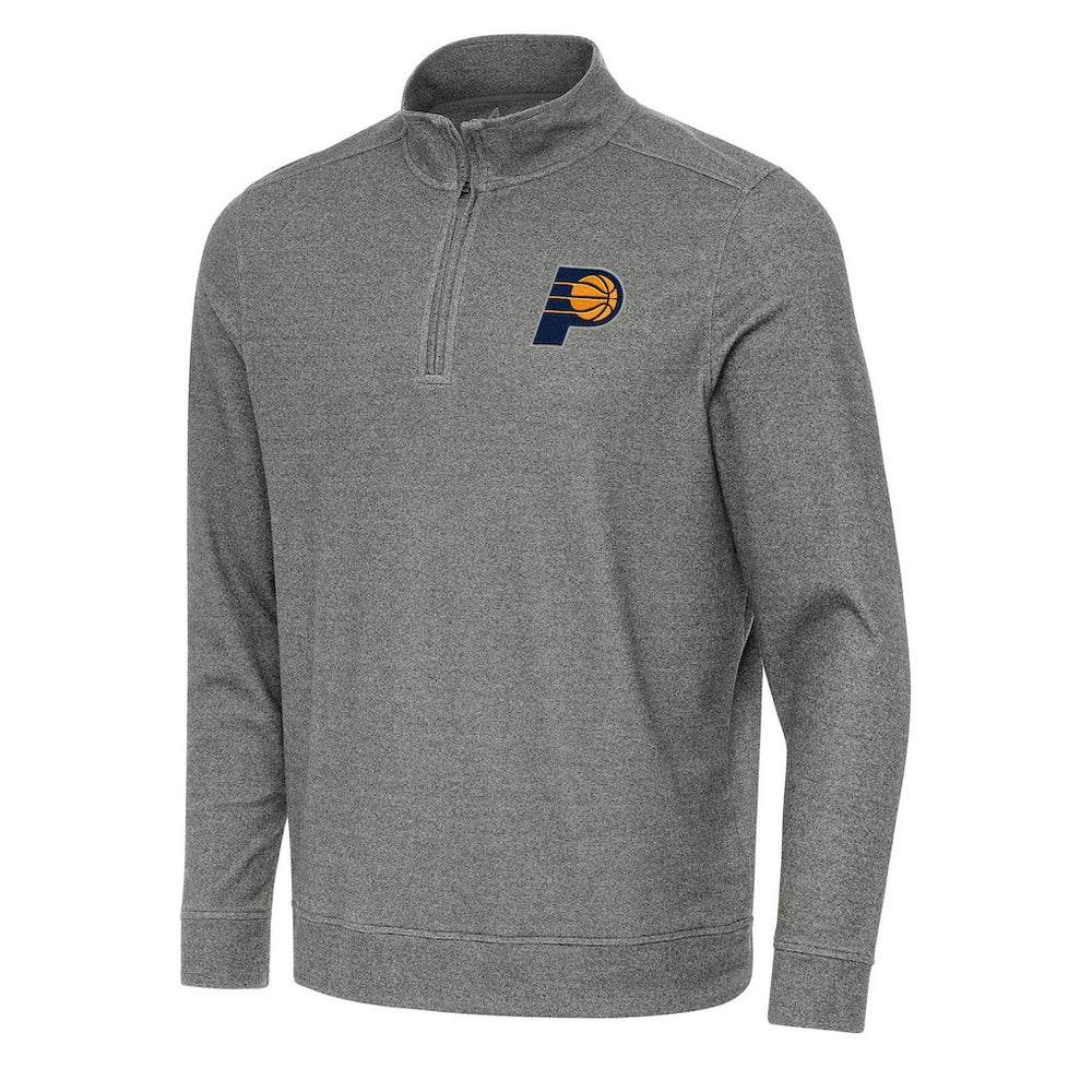 Indiana Pacers Antigua Subtle Quarter-Zip Sweatshirt - Heather Black on sale