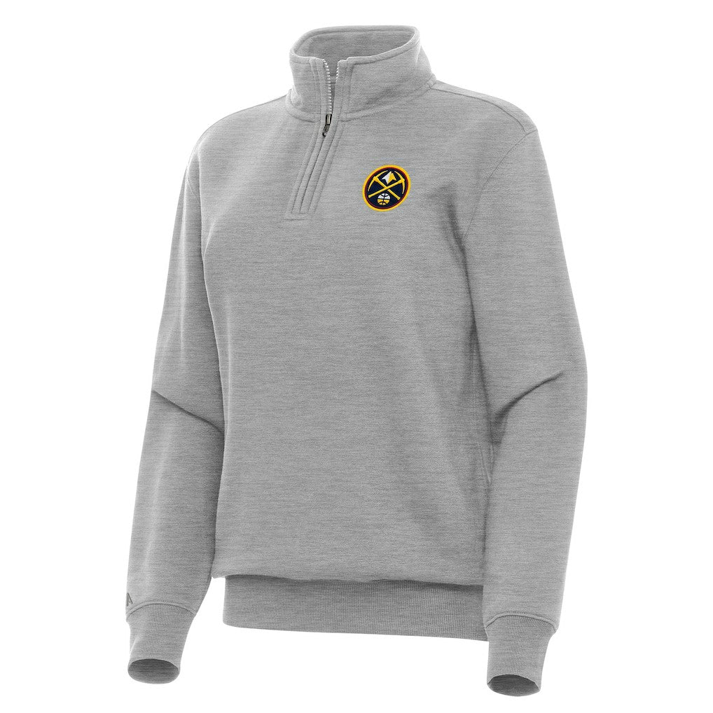 Denver Nuggets Antigua Women's Victory Quarter-Zip Sweatshirt sale - Heather Gray sale