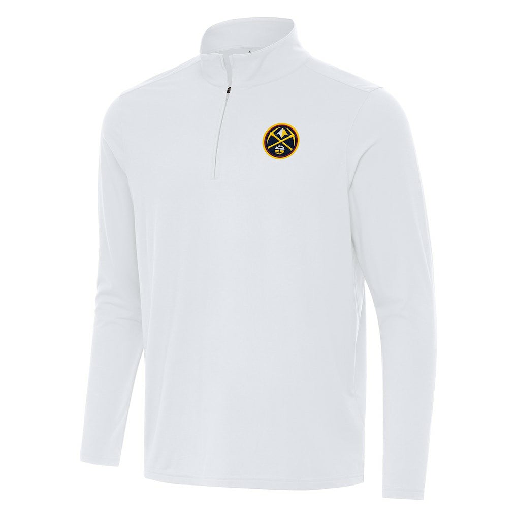 Denver Nuggets Antigua Intent Quarter-Zip Top sale - White discount