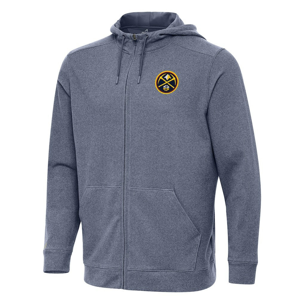Denver Nuggets Antigua Effortless Full-Zip Hoodie Jacket sale - Heather Navy discount