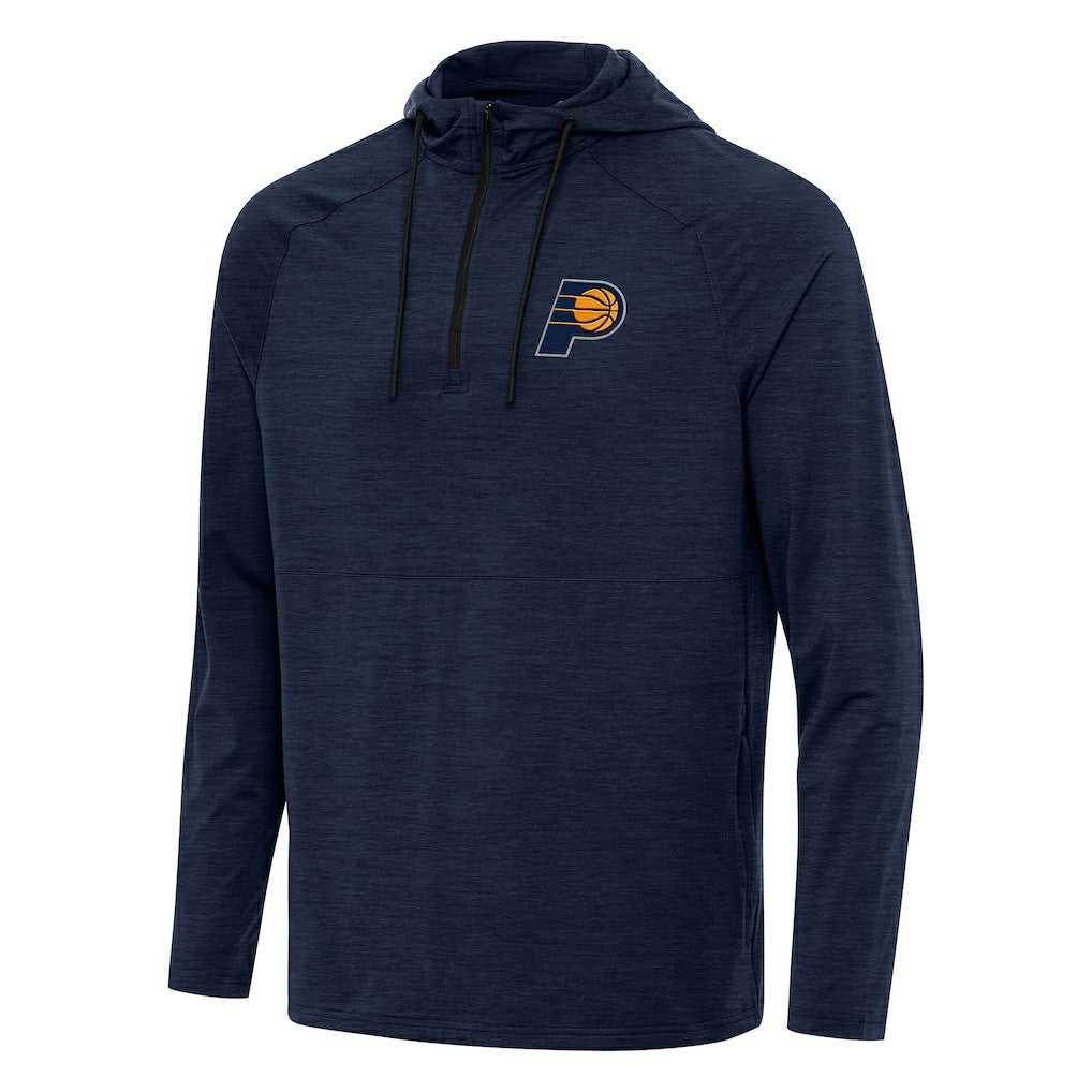 Indiana Pacers Antigua Spikes Raglan Quarter-Zip Hoodie - Heather Navy discount