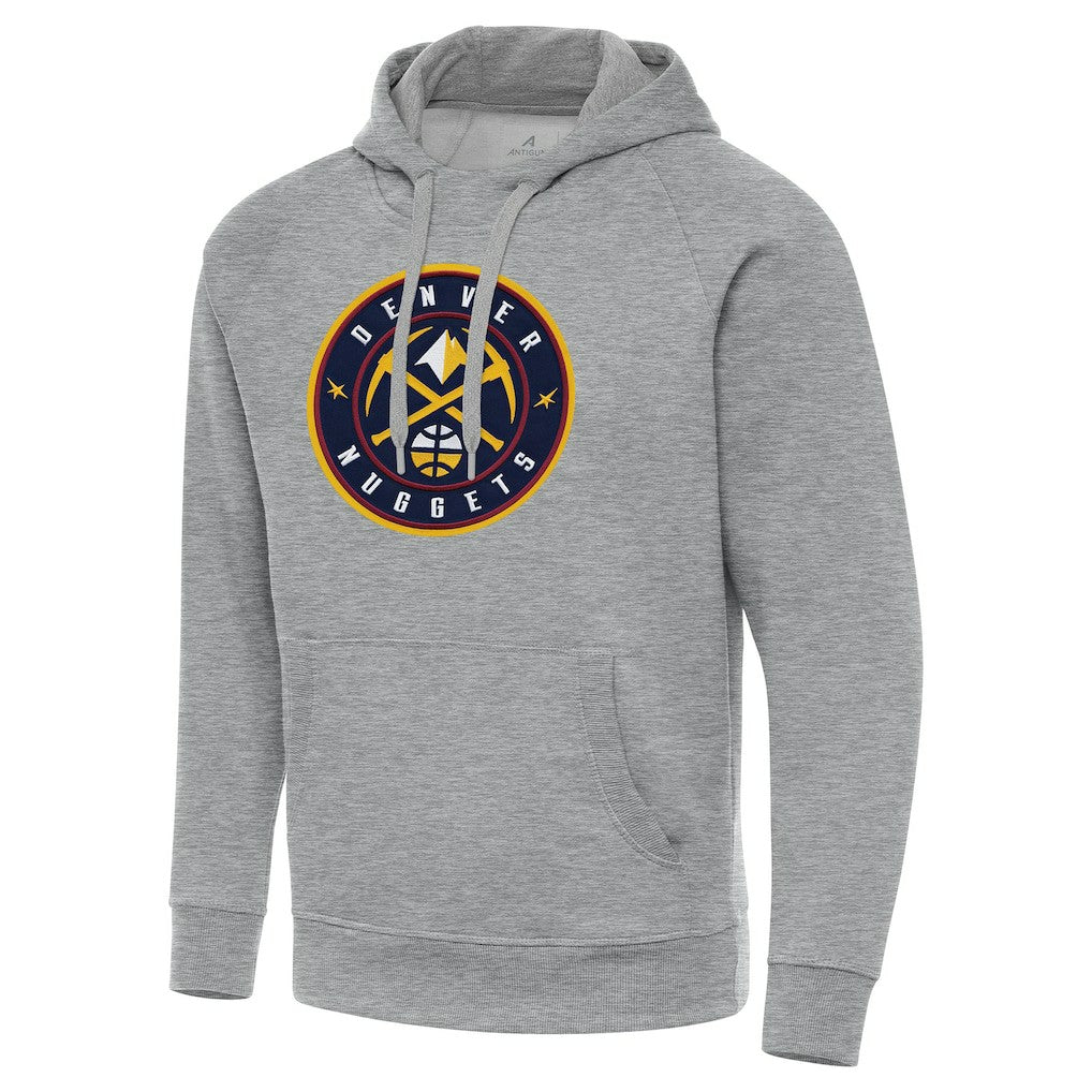 Denver Nuggets Antigua Big & Tall Victory Raglan Pullover Hoodie sale - Heather Gray shop