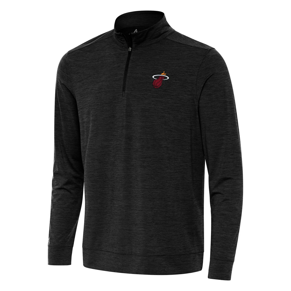 Miami Heat Antigua Bright Quarter-Zip Top - Heather Black sale