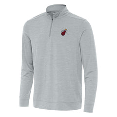 Miami Heat Antigua Bright Quarter-Zip Top - Heather Gray on sale