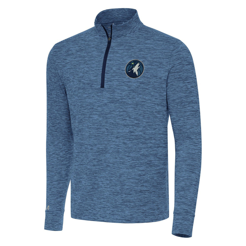 Minnesota Timberwolves Antigua Cause Quarter-Zip Top - Heather Navy sale