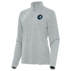 Minnesota Timberwolves Antigua Women's Mentor Quarter-Zip Mock Long Sleeve Top - Heather Gray outlet