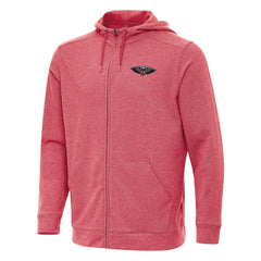 New Orleans Pelicans Antigua Effortless Full-Zip Hoodie Jacket - Heather Red for sale