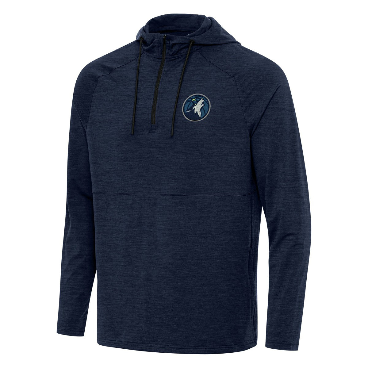 Minnesota Timberwolves Antigua Spikes Raglan Quarter-Zip Hoodie - Heather Navy discount