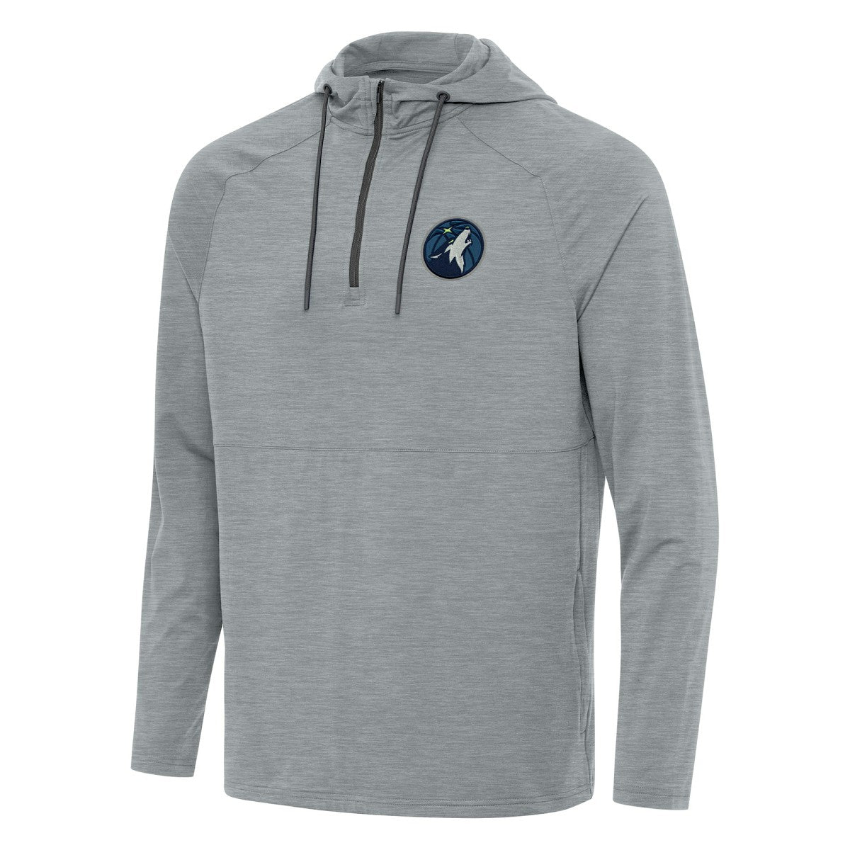 Minnesota Timberwolves Antigua Spikes Raglan Quarter-Zip Hoodie - Heather Gray for sale