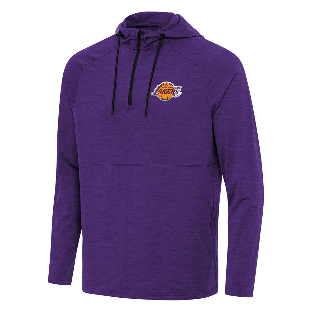 Los Angeles Lakers Antigua Spikes Raglan Quarter-Zip Hoodie - Heather Purple outlet