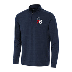 Philadelphia 76ers Antigua Bright Quarter-Zip Top - Heather Navy sale