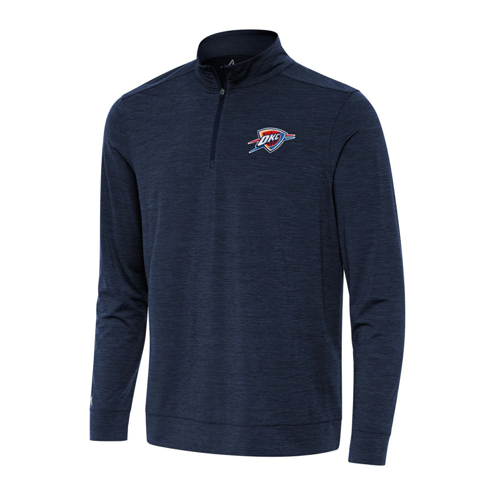 Oklahoma City Thunder Antigua Bright Quarter-Zip Top - Heather Navy for sale