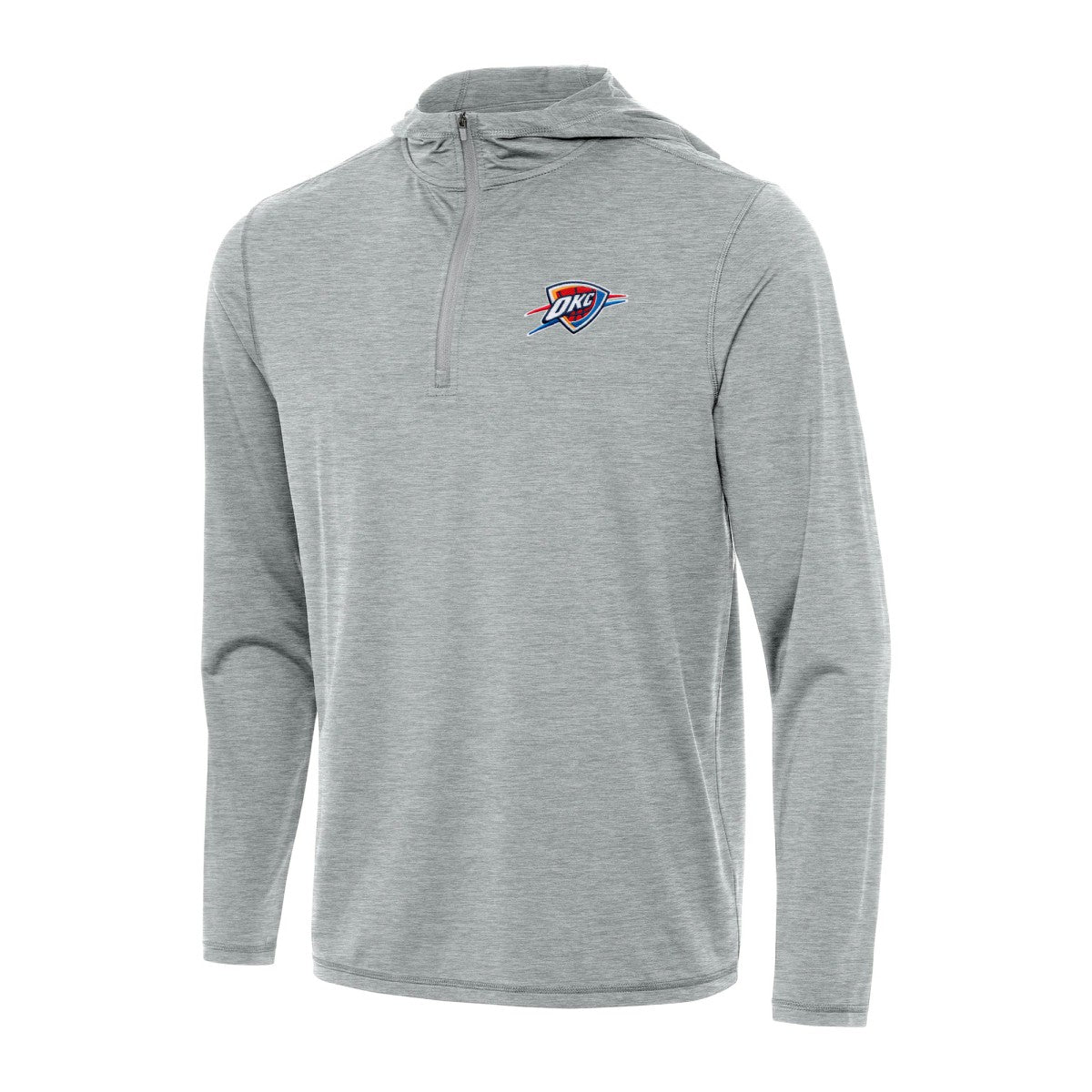 Oklahoma City Thunder Antigua Tidy Quarter-Zip Hoodie - Heather Gray shop